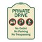 Signmission Designer Series-Private Drive No Outlet No Parking And No Trespassing, 24" x 18", TG-1824-9930 A-DES-TG-1824-9930 - alternate 1